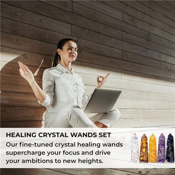 Healing Crystal Wand Set of 6 Orgonite – Includes 3” Amethyst Crystal - Picture 14 of 16
